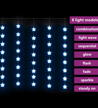 LED Sternenvorhang Lichterkette 200 LED Blau 8 Funktionen