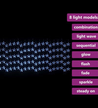 LED Sternenvorhang Lichterkette 500 LED Blau 8 Funktionen