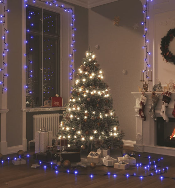Lichterkette mit 400 LEDs Blau 40 m 8 Lichteffekte