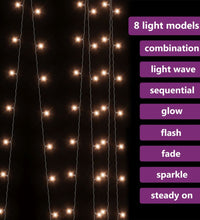 LED-Lichtervorhang 3x3 m 300 LED Warmweiß 8 Funktionen