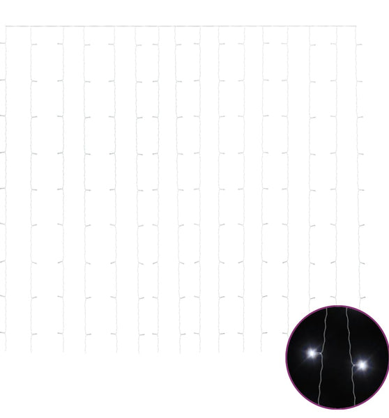 LED-Lichtervorhang 3x3 m 300 LED Kaltweiß 8 Funktionen