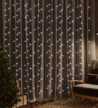 LED-Lichtervorhang 3x3 m 300 LED Kaltweiß 8 Funktionen