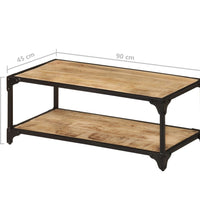 Couchtisch 90x45x35 cm Raues Massives Mangoholz