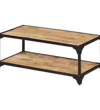 Couchtisch 90x45x35 cm Raues Massives Mangoholz