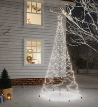 LED-Weihnachtsbaum mit Metallstange 500 LEDs Kaltweiß 3 m