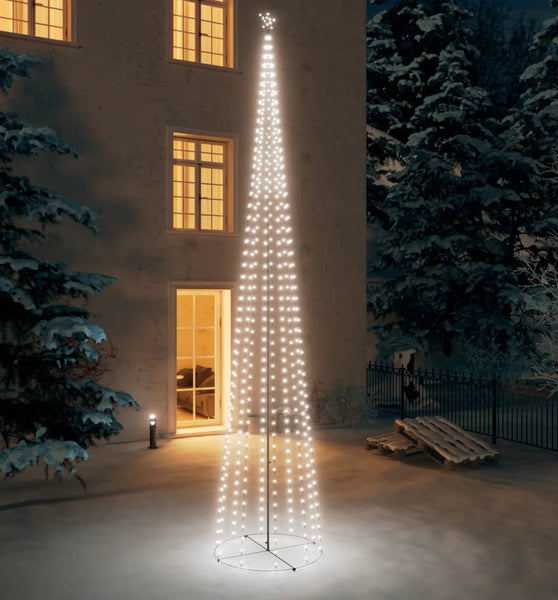 Weihnachtsbaum in Kegelform 752 LEDs Deko Kaltweiß 160x500 cm