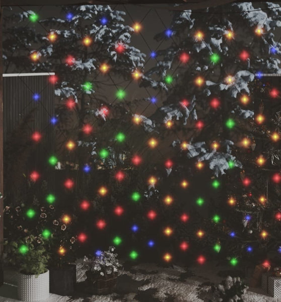 Weihnachts-Lichternetz Mehrfarbig 3x3 m 306 LEDs Indoor Outdoor