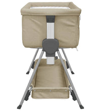 Babybett mit Matratze Taupe Leinenstoff