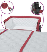 Babybett mit Matratze Rot Leinenstoff