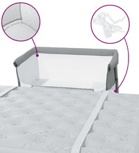 Babybett mit Matratze Hellgrau Leinenstoff