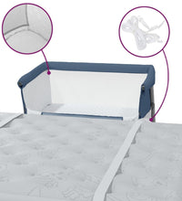 Babybett mit Matratze Marineblau Leinenstoff