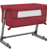 Babybett mit Matratze Rot Leinenstoff