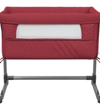 Babybett mit Matratze Rot Leinenstoff