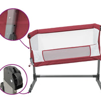Babybett mit Matratze Rot Leinenstoff