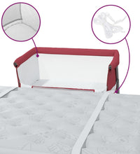 Babybett mit Matratze Rot Leinenstoff