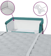 Babybett mit Matratze Grün Leinenstoff