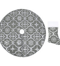 Luxus-Weihnachtsbaumdecke mit Socke Grau 122 cm Stoff