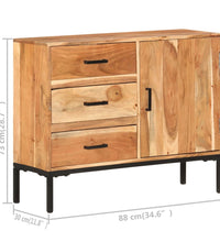 Sideboard 88x30x73 cm Akazie Massivholz