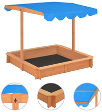 Sandkasten mit Verstellbarem Dach Tannenholz 115x115x115 cm