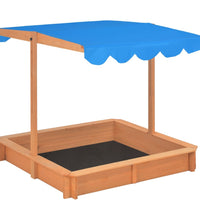 Sandkasten mit Verstellbarem Dach Tannenholz 115x115x115 cm