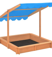 Sandkasten mit Verstellbarem Dach Tannenholz 115x115x115 cm