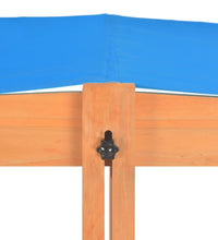 Sandkasten mit Verstellbarem Dach Tannenholz 115x115x115 cm