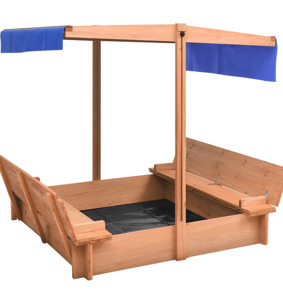 Sandkasten mit Dach Tannenholz 112x112x112 cm