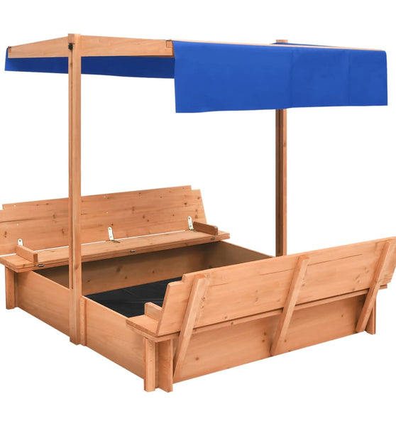 Sandkasten mit Dach Tannenholz 112x112x112 cm