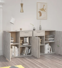 Sideboard Betongrau 160x36x75 cm Holzwerkstoff