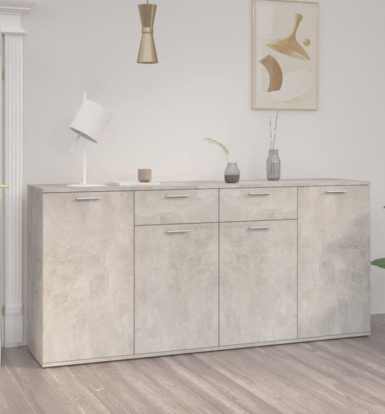 Sideboard Betongrau 160x36x75 cm Holzwerkstoff