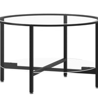 Beistelltisch Schwarz und Transparent 70 cm Hartglas