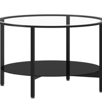 Beistelltisch Schwarz und Transparent 70 cm Hartglas