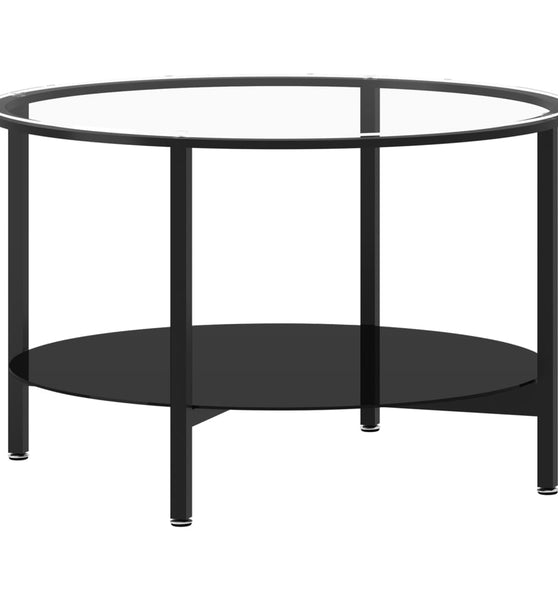 Beistelltisch Schwarz und Transparent 70 cm Hartglas