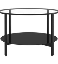 Beistelltisch Schwarz und Transparent 70 cm Hartglas
