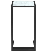 Computer-Beistelltisch Weiß Marmor 50x35x65 cm Hartglas