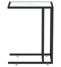 Computer-Beistelltisch Weiß Marmor 50x35x65 cm Hartglas