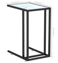 Computer-Beistelltisch Weiß Marmor 50x35x65 cm Hartglas