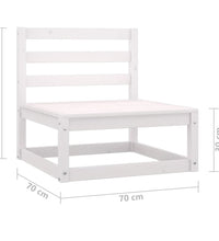 Gartensofa 2-Sitzer Weiß Massivholz Kiefer