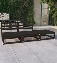 3-tlg. Garten-Lounge-Set Schwarz Massivholz Kiefer