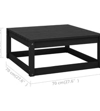 5-tlg. Garten-Lounge-Set Schwarz Massivholz Kiefer