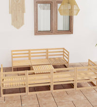 8-tlg. Garten-Lounge-Set Massivholz Kiefer