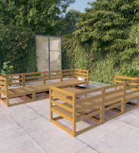 8-tlg. Garten-Lounge-Set Honigbraun Massivholz Kiefer