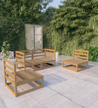 4-tlg. Garten-Lounge-Set Honigbraun Massivholz Kiefer