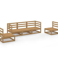 5-tlg. Garten-Lounge-Set Honigbraun Massivholz Kiefer