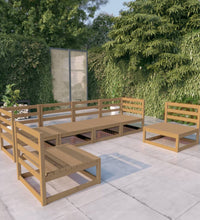 6-tlg. Garten-Lounge-Set Honigbraun Massivholz Kiefer