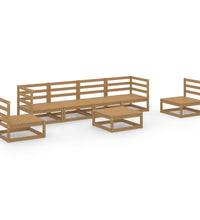 7-tlg. Garten-Lounge-Set Honigbraun Massivholz Kiefer