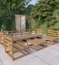 7-tlg. Garten-Lounge-Set Honigbraun Massivholz Kiefer