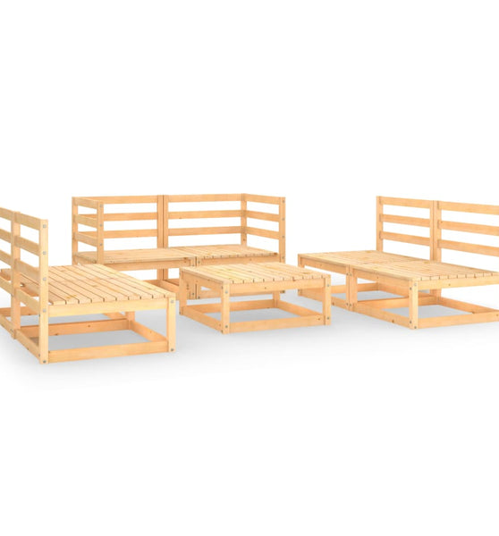 7-tlg. Garten-Lounge-Set Massivholz Kiefer