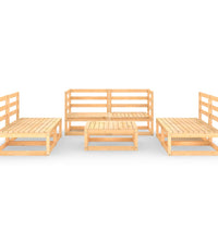 7-tlg. Garten-Lounge-Set Massivholz Kiefer