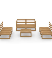 7-tlg. Garten-Lounge-Set Honigbraun Massivholz Kiefer